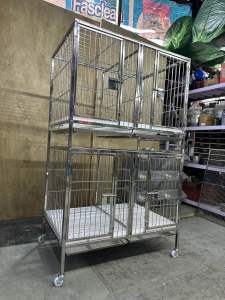 2 x 3 x 2.5 ft 4DOORS 2 LAYER.. STAINLESS 304 DOG CAGE..  HEAVY DUTY