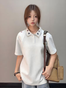 LIUBU | American Vintage Embroidered Short Sleeve Polo T-Shirt