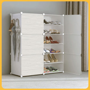 Shoe Rack Household Storage Magic Device Simple Door Entrance Multi-layer Dust-proof Door Back Storage Rack Plastic Assembly Folding Large Shoe Cabinet