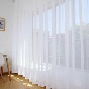 Vitrase Gorden Putih Polos Bahan Tebal