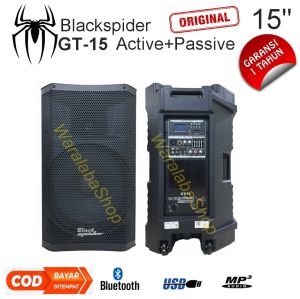 Speaker Blackspider Aktive+Pasif GT-15  ECHO / 15 inch 2unit  Bluetooth  usb  sd card  Radio