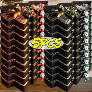 Dizoey 5Pcs Plastic Candy Snack Storage Tray Creative Christmas Tree Fruit Plate Dried Fruit Melon Plate Home New Year Party Decor Supply