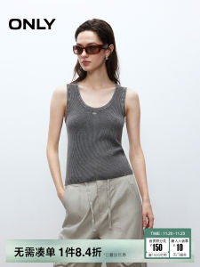 Only2025 Autumn New Retro Personality Weathered Pure Color Large U-neck Vest Sleeveless Knitted Womens Fashionable Casual Top