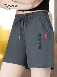 Tucano Womens Sport Shorts Summer New Quick Dry Casual Thin Running Pants High Waist Straight Leg Polyester Fiber Korean Style