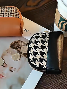 Mini Coin Purse Double Zipper Divided Compartment Storage Pouch Portable Lipstick Earphone Storage Bag