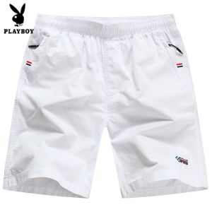 กางเกงขาสั้นผ้าฝ้ายแท้สีขาวสำหรับผู้ชาย กางเกงขายาวทรงสปอร์ตลำลอง ฤดูร้อน กางเกงขายาวครึ่งแข้งบาง สวมใส่สบาย ระบายอากาศได้ดี