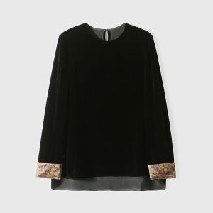 Silk Shantung and Velvet Womens Jacket and Pants Set