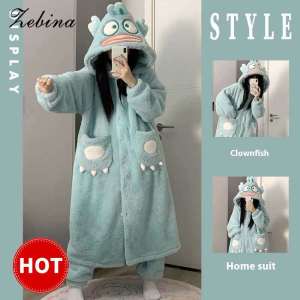 Zebina ชุดนอนสตรี ชุดนอนปลาน่าเกลียด ขนแกะปะการังฤดูหนาว หนา น่ารัก ชุดนักเรียน ชุดนอน ชุดนอน ชุดนอน ผู้หญิง 2024 12.12 Biggest Sale