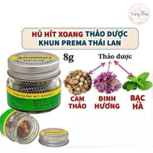 (Hủ thủy tinh) Hủ hít xoang thảo dược thông mũi viêm xoang Khun Prema Thái Lan 8g