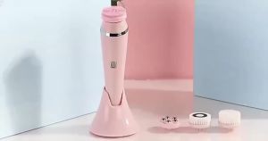 Bàn Chải Làm Sạch Da Mặt Xoay Điện 4 Trong 1 Sonic Chống Nước Có Thể Sạc Lại Công Cụ Làm Sạch Lỗ Chân Lông Chăm Sóc Da Với Nhiều Chế Độ Xanh/Trắng/Hồng