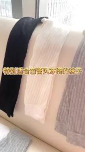 COZOK | Nữ Mềm Mại Trong Suốt Co Giãn Lưới Cao Đến Đầu Gối Tất Thoáng Khí Màu JK Cosplay Giữa Ống Lolita Xếp Chồng Lên Nhau Tất
