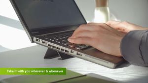 Ringke Folding Stand 2 - Portable and Foldable Invisible Laptop Stand for Desktop MacBook Notebook Computer iPad Tablet