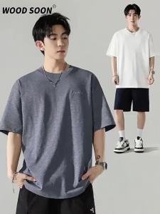 Wood soon | Retro Texture Solid Color Short Sleeve T-shirt