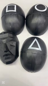 [BUY 1 GET 3] Squid Game Guards Square Circle Triangle Front Masked Man Mask Birthday Party Cosplay Masks