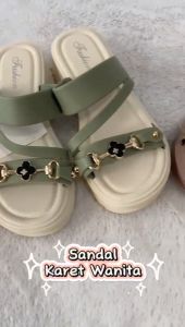 BARUU!!! (J) Sandal Karet Wanita  W2981 Import Sandal Wanita  Karet Import Sandal Wanita Karet  Sandal  Wanita Kekinian Import