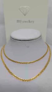 MJ Jewellery 916/22K Gold Solid Sand Curb Necklace R010