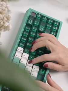 Mintcaps Green Transparent Keycaps Cherry Profile Dye-Sub PBT+PC Keycaps Crystal Keycaps For MX 64/87/96/104 Mechanical Keyboard