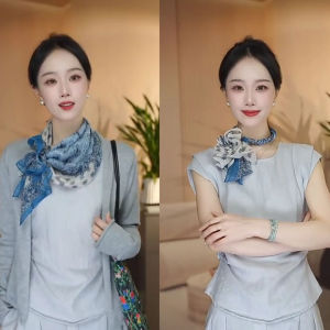 Spring Summer Thin Cashmere Scarf Necktie Luxury Sensation Sunscreen Square Scarf Decorative Collar Versatile Neck Protection