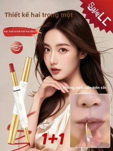 Son Môi Hai Đầu Dạng Lì & Bút Kẻ Viền Môi Không Thấm Nước Lâu Trôi Màu Đỏ Nude Không Bị Lem Tạo Hình Môi Dưỡng Ẩm