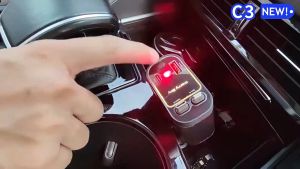 5 In 1 Car Charger with Starry Sky Spotlight & 4 USB Ports TYPE-C IOS Retractable Cable Car Adapter Super Fast Charging for IPhone Huawei Samsung