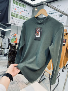 Self-Heating Fleece Fiber Mens Windproof Warm Half-High Collar Autumn Winter Long Sleeve T-Shirt Fashion Urban Style Base Shirt