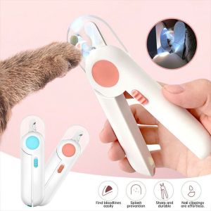 LED Pet Stainless Nail Clipper With Nail File Tool Set Dog Cat Cutter Claw Scissor Pet Grooming Products