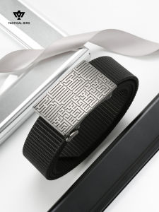 Tactical Bird Internal Buckle Automatic Buckle Nylon Canvas Belt No Tail Leakage Business Casual Cloth Belt for Men