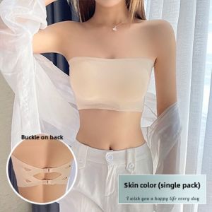 Strapless Tube Top Intimates Female Non Slip Push up Anti-Slip Invisible Nude Bra Underwear Bandeau Backless Bra Non-Slip