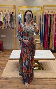 Designer Style Readymade Saree with Grand embroidery Blouse (Pre-Order: 2/3 Weeks Delivery) HR280325