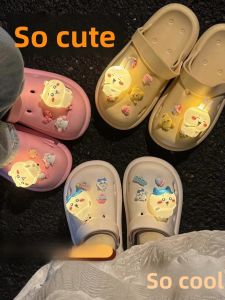 Chiikawa Glowing Clog Shoe Accessories Decorative Shoe Buckle Small Eight Shoe Strap Fastener Anime Themed Footwear Accessories