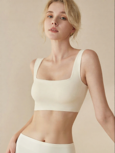 Seamless Padded Square Neck Beautiful Back Bralette Wide Straps