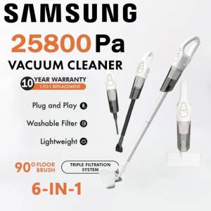 🔥Buy 1 Take 1🔥Samsung 6 in 1 Wet and Dry Cordless Vacuum Cleaner For House 25800Pa Wireless Dust Mite Vacuum Cleaner UV99.9% Mite Ultra Quiet Strong Suction Handheld Vacuum Cleaner