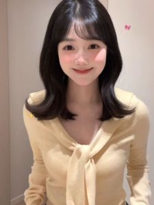 Korean Style Sweet Yellow V-Neck T-Shirt Womens Long Sleeve Belted Top Autumn Winter Gentle Color Block Inner Wear Shirt