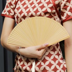 Portable Bamboo Fan Ladies Foldable Dance Fan Black Color Summer Cooling Tool Traditional Chinese Style Handmade Crafted
