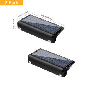Solar Fence Light Solar Deck Light Solar Garden Light 4 High Bright LEDs Lens IP65 Waterproof Auto Dusk to Dawn 500mAh Battery