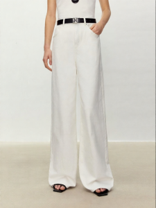 Slim High Waist Straight White Jeans