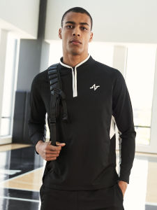 Zoneid Mens Sport Sweatshirt Knitted Training Fitness Basketball Running Breathable Hoodie Stand Collar Top Standard Fit