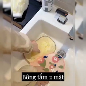 Găng Tay Tắm 2 Mặt Tạo Bọt Dày Tẩy Da Chết | Bông Tắm Massage Toàn Thân Nhanh Gọn Có Móc Treo