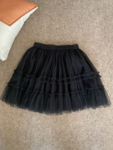 Girls Princess Style Half Skirt Puffy Skirt Mesh Dance Performance Short Skirt Baby Children Black Summer A-Line Skirt