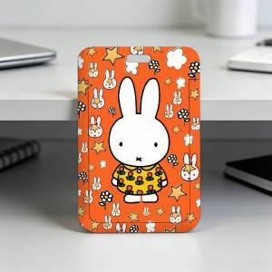 Miffy | Cartoon Cute M-Miffy on the Moon Transparent Card Holder Employee Plastic Slide Cover Lanyard Work Business ID Bag Bus