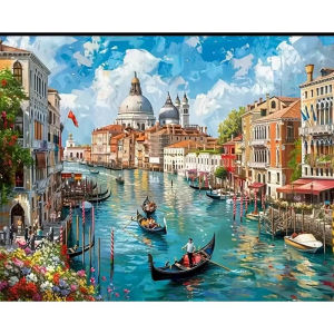 BILIBILI | Picture By Number Town Landscape Kits Painting By Number Tree for Adults Drawing on Canvas HandPainted Gift Home Decor
