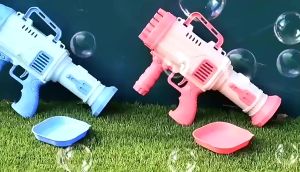 32 Hole Bubble Gun Toys for Kids Bubble Gun with Lights and Music Outdoor Play Toy