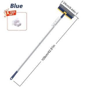 UNTIOR Cleaning Brush Long Handle 180°Rotating with Squeegee Mop for Household Wall Corner Patio Bathroom Tub Tile Floor Cleaner