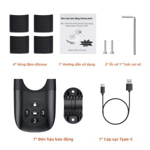 Đèn Báo Rơm Xe Đạp 105dB Sạc USB Chống Nước IPX6 An Toàn Khi Đạp Xe Tích Hợp Cảnh Báo Chống Trộm Bằng Mật Khẩu Và Cảnh Báo Phanh.