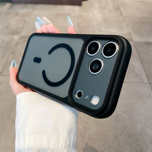 For MagSafe Frosted Lens Transparent Phone Case For iPhone 17 18 Pro Max 15 16 Plus 14 13 Air Wireless Charging Protection Cover
