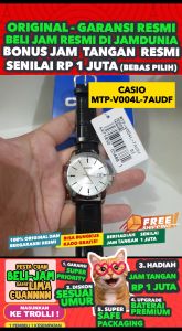 CASIO ORIGINAL - CASIO MTP-V004L-7A - MEN - Hitam - Kulit - Jam dunia JD18ST # Jam Tangan Pria Cowok Anti Air Digital Analog + CASIO MTP V004L 7A MTP-V004L V 004 L MTPV004 MTP-V004 MTPV004L MTP-004 V004 $ WR0 STK SD7 HT7
