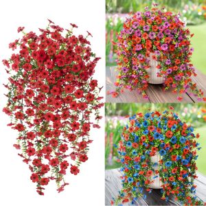 2pcs Hanging Artificial Flowers Plants -Outdoors Spring Summer Decoration Faux Hanging Flowers Garden Porch Window Home Decor