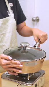 CORELLE DuraNano 22cm Multi Pan with Lid - Uncoated Non-Stick Stainless Steel Cookware (10 Years Warranty)