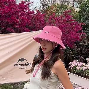 Hyuna Same Style JACQUEMUS Big Brim Basin Hat Wide Bucket Sunshade Beach Letter Travel