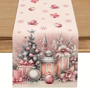 Polka Dot Christmas Tree Table Runner Washable & Durable Festive Holiday Table Atmosphere Decor